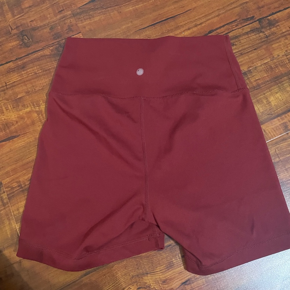 Burgundy spandex shorts